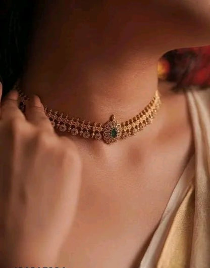 PREMIUM QUALITY MATTE FINISH AD STONE NECKLACE WITH EARRING