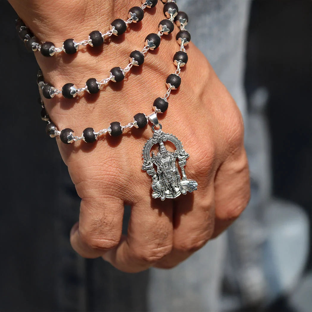 100 % Authentic Karungali Mala with Murugan Pendant