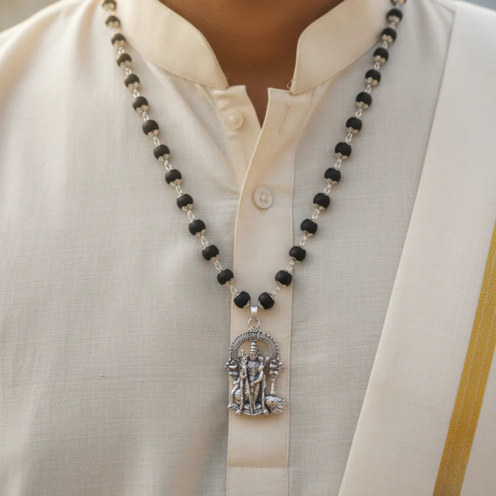100 % Authentic Karungali Mala with Murugan Pendant
