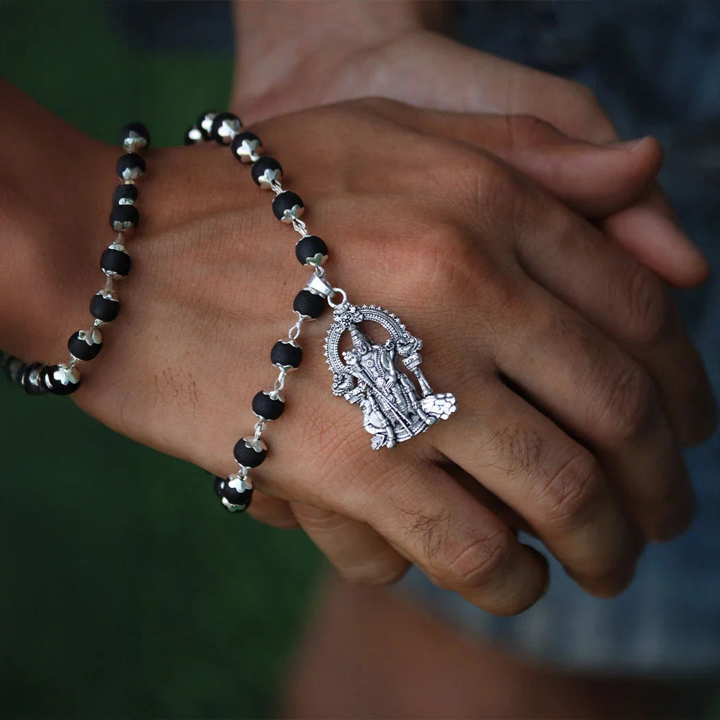 100 % Authentic Karungali Mala with Murugan Pendant