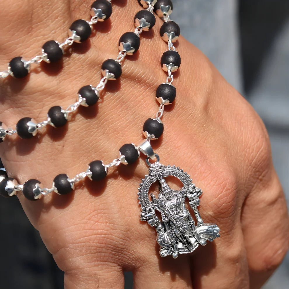 100 % Authentic Karungali Mala with Murugan Pendant