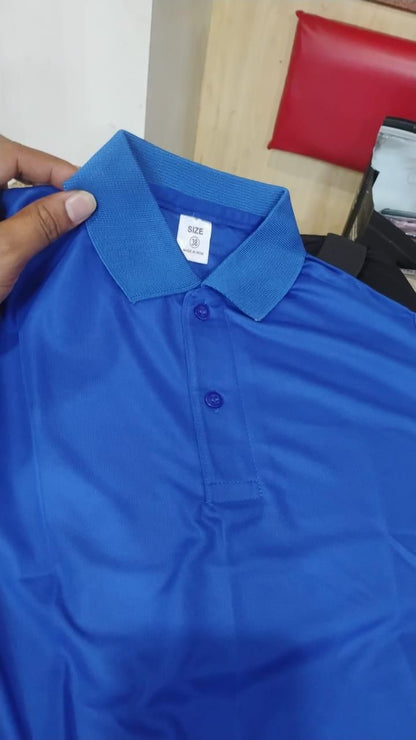 Poly Cotton Solid Half Sleeves Mens Polo T-shirt (Pack of 4)