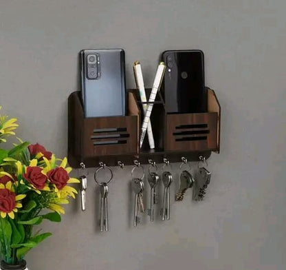 Trendy Men Brown Wooden Key Holder (Pack-1)